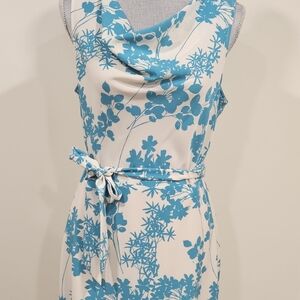 The Limited Teal and White Floral Midi Dress